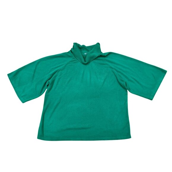 Liz Me Womens Sweater Top Size 3X Kelly Green Cowl Neck 3/4 Wide Sleeve Spring - Picture 1 of 7